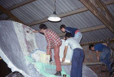 Iconographie - Fabrication d'un char pour le défilé-cavalcade de la Saint-Laurent 1977