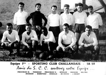 Iconographie - L'équipe première du Sporting Club Challandais en 1959