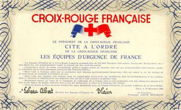Iconographie - Citation à l'ordre de la Croix Rouge française