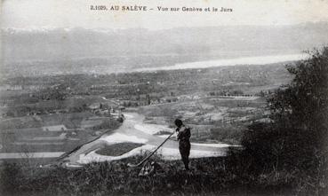 Iconographie - Au Salève - Vue sur Genève et le Jura