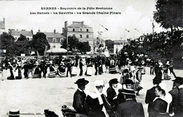 Iconographie - Souvenir de la fête bretonne - Les danses - La gavotte - La grande chaîne finale