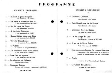 Iconographie - Programme du concert de la maîtrise Notre-Dame