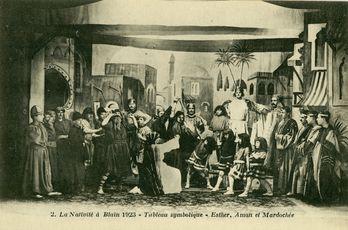 Iconographie - La Nativité à Blain 1923 - Tableau symbolique - Esther, Aman et Mardochée