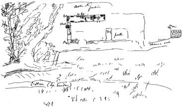 Iconographie - Croquis des lieux du déroulement de La terre qui meurt