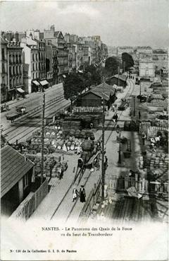 Iconographie - Le panorama des quais de la Fosse vu du haut du transbordeur