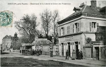 Iconographie - Doulon - Boulevard de la Liberté et usine de tramways