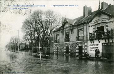 Iconographie - Nantes inondé (décembre 1910) - La côte St-Sébastien