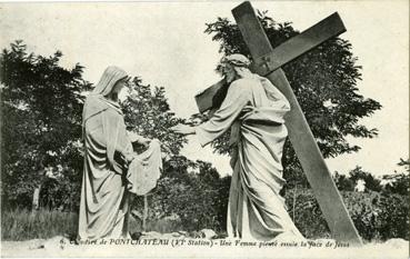 Iconographie - Calvaire de Pontchâteau - (VIe station) - Une femme pieuse essuie la face de Jésus