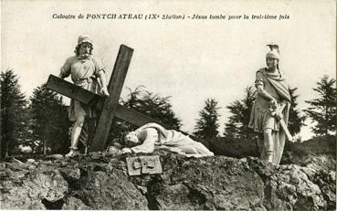 Iconographie - Calvaire de Pontchâteau (IXe station) - Jésus tombe pour la troisième fois