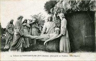 Iconographie - Calvaire de Pontchâteau (XIVe station) - Jésus porté au tombeau - Saint Sépulcre