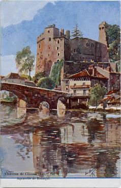 Iconographie - Château de Clisson, aquarelle de Bonnigal