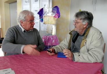 Iconographie - Colloque OPCI - Jean-Pierre Bertrand et le journaliste de Ouest-France