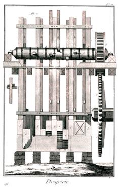 Iconographie - Draperie - Moulin à foulon