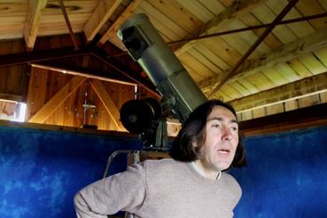 Iconographie - Le télescope de l'observatoire et Olivier Sauzereau