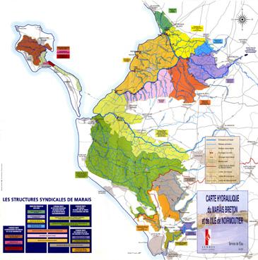 Iconographie - Carte Hydraulique du Marais Breton et de l'Île de Noirmoutier