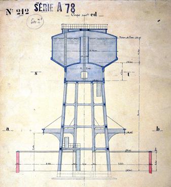 Iconographie - Plans du château d'eau (projet)