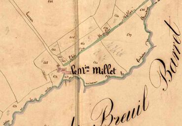 Iconographie - Le moulin Millet, extrait du cadastre napoléonien