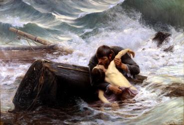 Iconographie - Tableau 'L'adieu', peint par Alfred Guillou