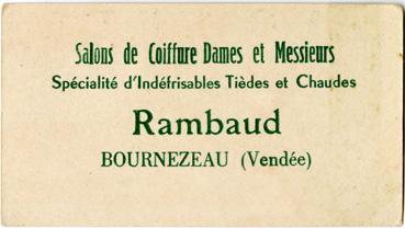 Iconographie - Carte de visite Rambaud, salon de coiffure