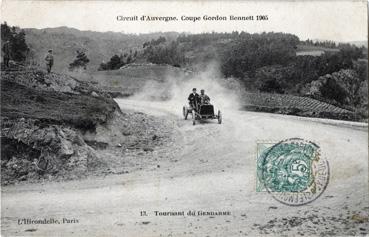 Iconographie - Circuit d'Auvergne - Coupe Gordon Bennett - Tournant du Gendarme