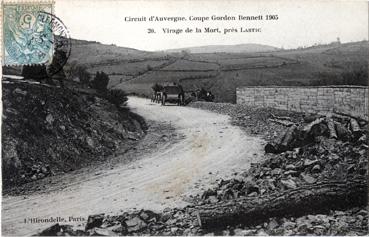 Iconographie - Circuit d'Auvergne - Coupe Gordon Bennett - Virage de la Mort, près Lastic