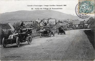 Iconographie - Circuit d'Auvergne - Coupe Gordon Bennett - Sortie du village de Nassagettes