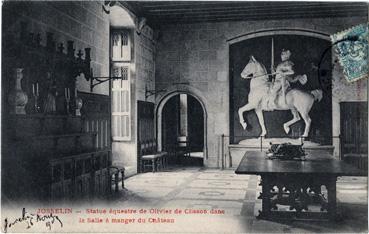 Iconographie - Statue équestre de Olivier de Clisson dans la salle à manger du château