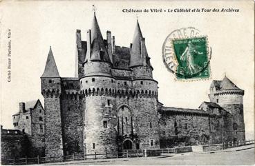 Iconographie - Château de Vitré - Le châtelet et la tour des Archives