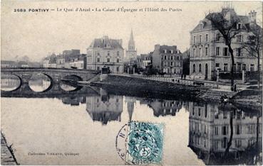 Iconographie - Le quai d'Arcol - La Caisse d'Epargne et l'hôtel des Postes