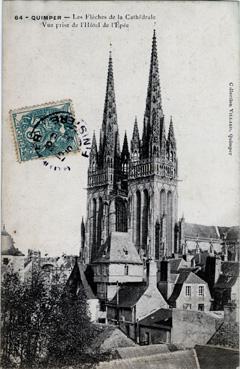 Iconographie - Les flèches de la cathédrale - Vue prise de l'hôtel de l'Epée