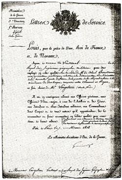 Iconographie - Lettre de service désigant Charles-Louis Largeteau (1791-1857)