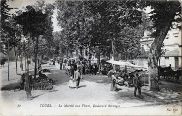 Iconographie - Le marché aux fleurs, boulevard Béranger