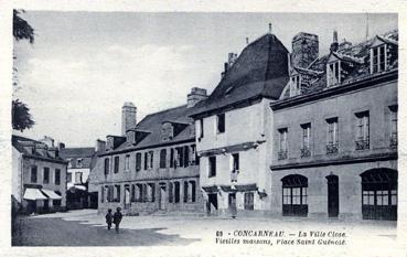 Iconographie - La ville close - Vieilles maisons, place Saint-Guénolé