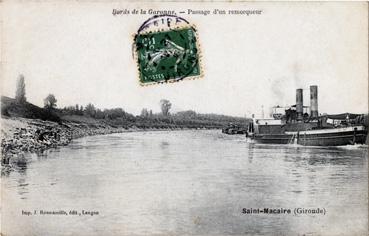 Iconographie - Bords de la Garonne - Passage d'un remorqueur