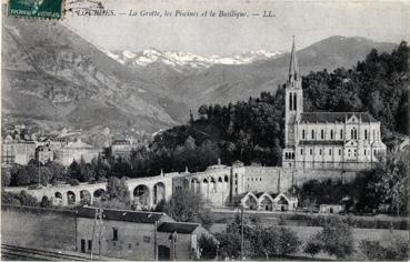 Iconographie - La grotte, les piscines et la basilique