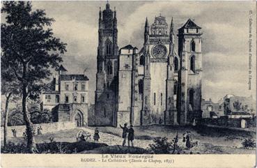 Iconographie - La cathédrale (dessin de Chapuy, 1835)