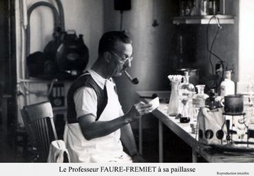 Iconographie - Fauré-Fremiet (1883-1971), biologiste, à la paillasse 