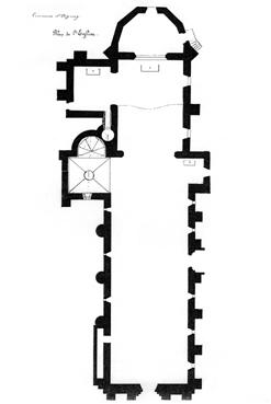 Iconographie - Plan de l'église avant destruction en 1905