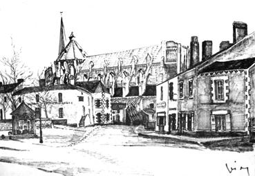 Iconographie - La nouvelle église, vue de la place des Halles, vers 1906
