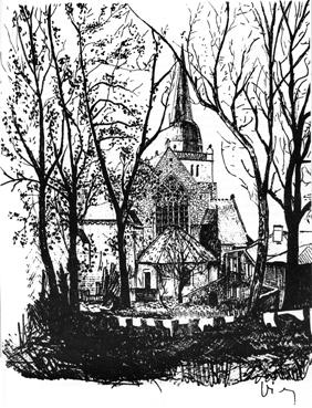 Iconographie - Le chevet de l'ancienne église, vers 1900