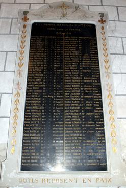 Iconographie - Eglise Saint-Benoît - Table des Morts de la guerre 1914-18
