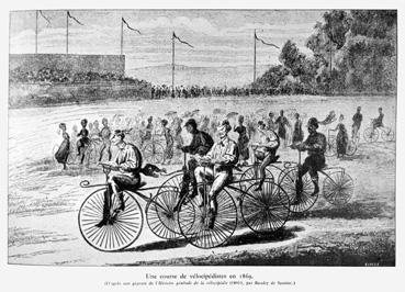 Iconographie - Une course de vélocipèdistes en 1869