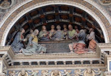 Iconographie - Aoste - Détail de l'entrée de la Cathédrale Notre Dame de l'Assomption