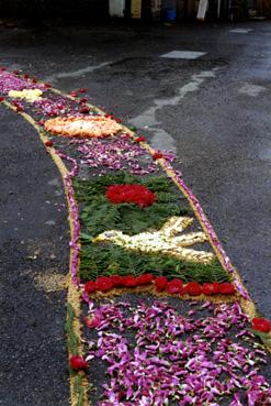 Iconographie - Réalisation des reposoirs et chemins fleuris pour la Fête-Dieu