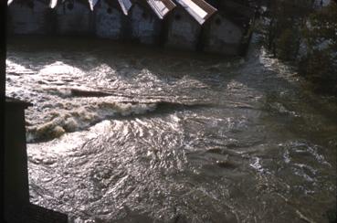 Iconographie - La rivière Sèvre Nantaise en crue à la hauteur de l'usine