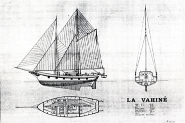 Iconographie - Plan du voilier La vahiné