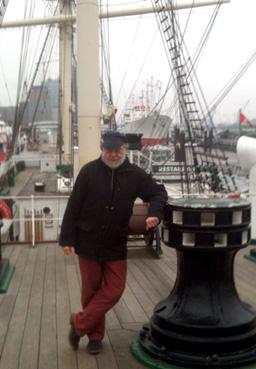 Iconographie - Michel Colleu sur le trois-mâts Rickmer Rickmers à Hambourg