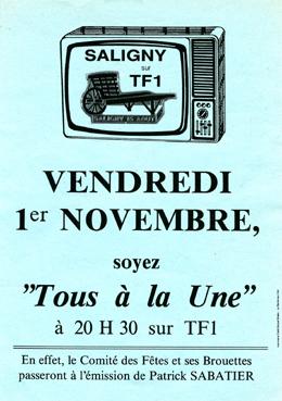 Iconographie - Course de brouettes à TF1 - L'affichette pour TF1