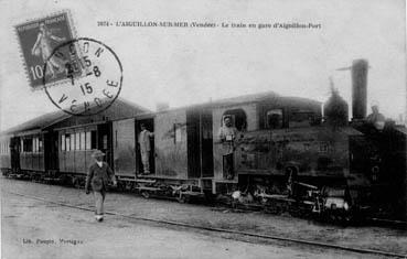 Iconographie - Le train en gare de l'Aiguillon-port