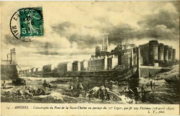 Iconographie - Catastrophe du pont de la Basse-Chaîne au passage du 11e Léger, qui fit 223 victimes